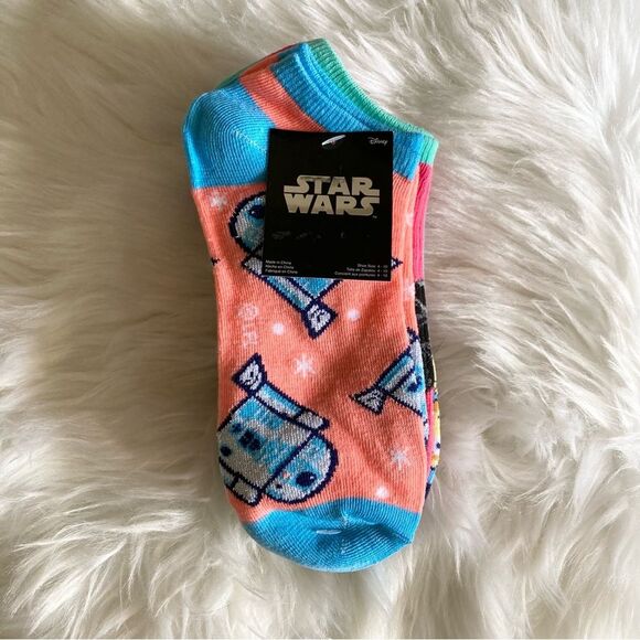 Star Wars Character 6 Pairs No Show Low Cut Socks NWT Princess Leia Darth Vader - Picture 1 of 10